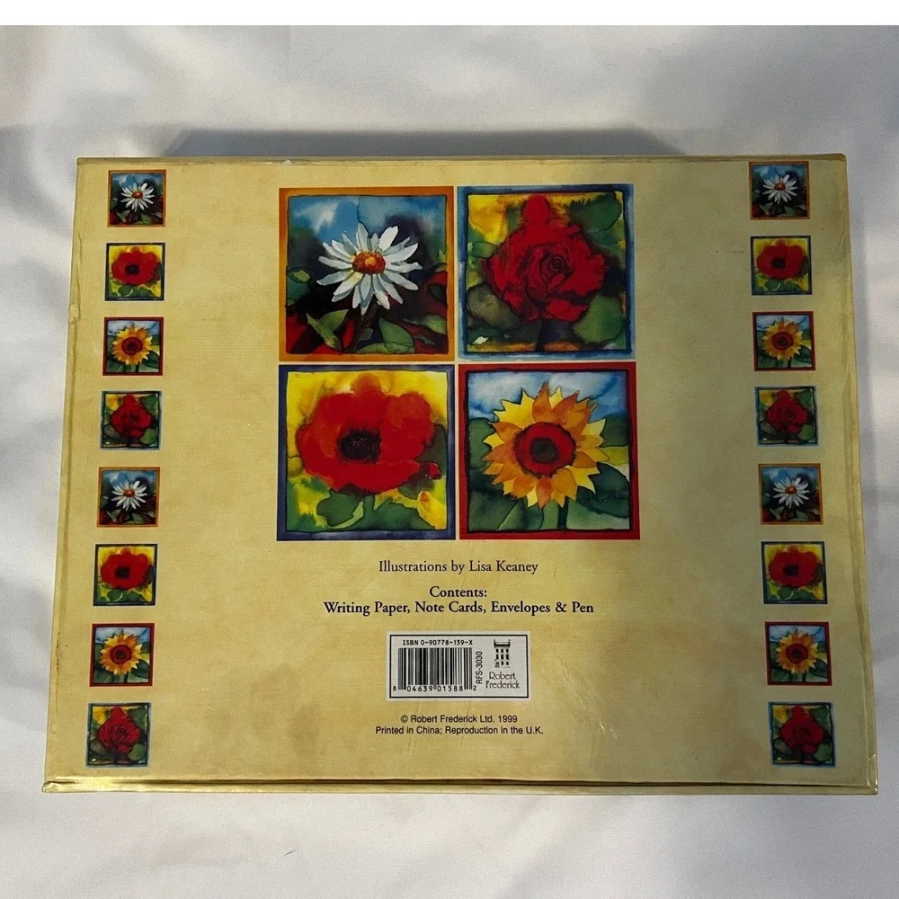 Vtg Robert Frederick Lisa Keaney Floral Stationery Kit 1999 New